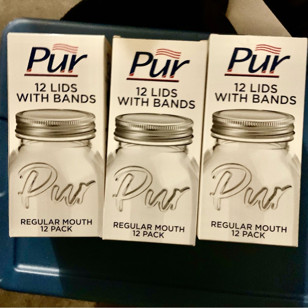 3 NWT PUR 12 LIDS W/ BANDS (36 TOTAL)